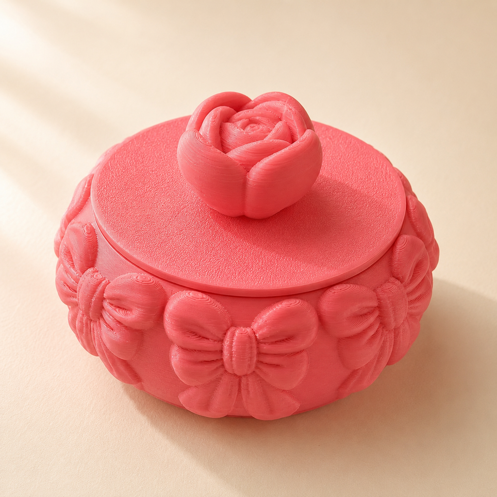 Bow Bangle Box with Rose Lid — hero shot