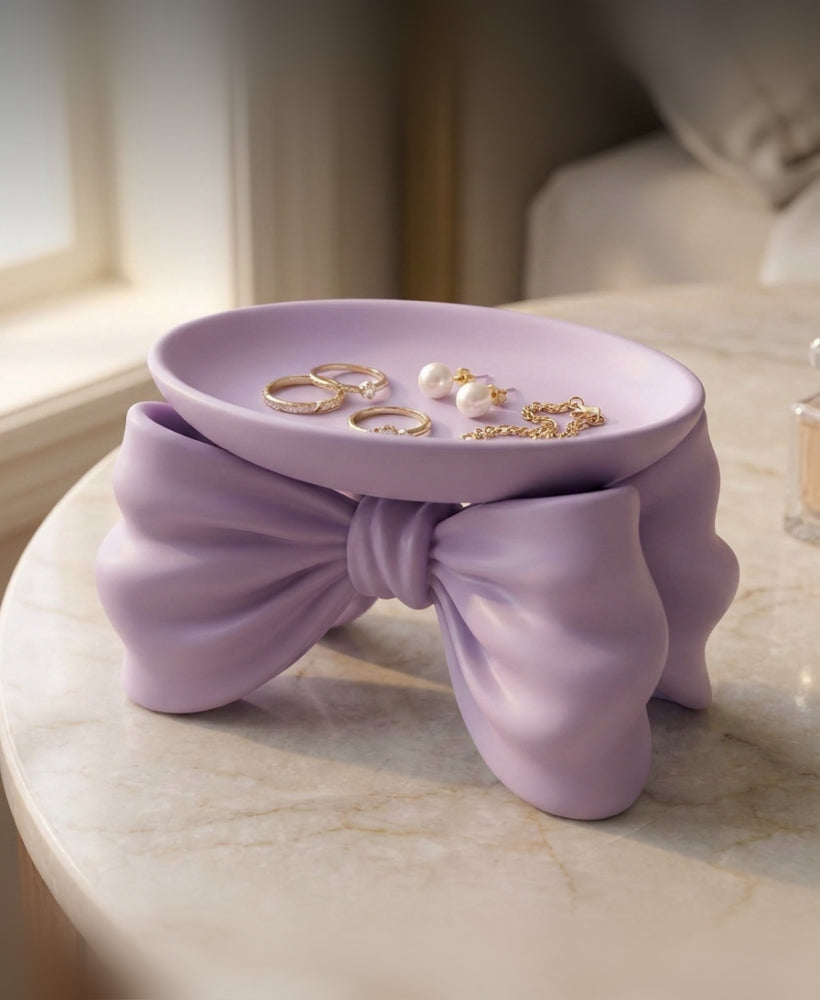 Lavender Bow Trinket Tray