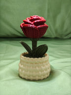 Knitted Rose Ring Holder
