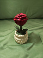 Knitted Rose Ring Holder