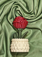 Knitted Rose Ring Holder