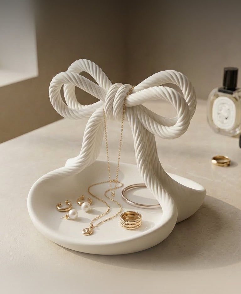 Satin Bow Jewelry Tray