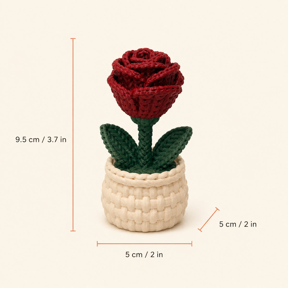 Knitted Rose Ring Holder