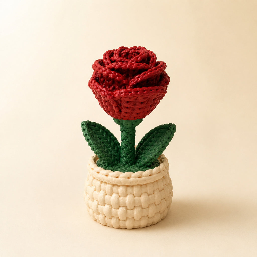 Knitted Rose Ring Holder