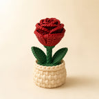 Knitted Rose Ring Holder