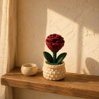 Knitted Rose Ring Holder