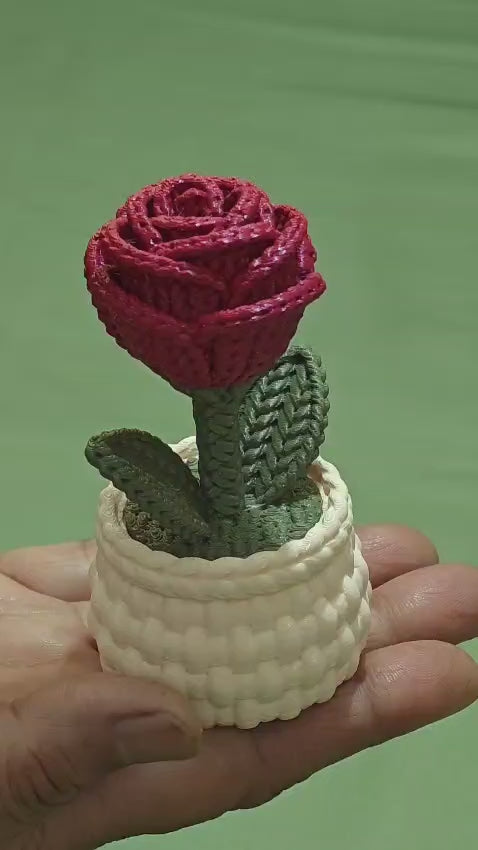 Knitted Rose Ring Holder
